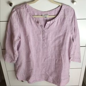 J.Jill purple stripped 3/4 sleeve Tunic - Size M